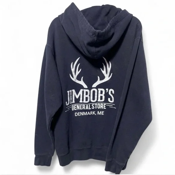 JimBob’s General Store Denmark, ME Navy Blue Hoodie Men’s size medium - Picture 2 of 3